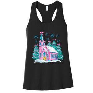 Oh Come Let Us Adore Him Jesus Christmas Christian Coquette Women's Racerback Tank