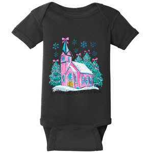 Oh Come Let Us Adore Him Jesus Christmas Christian Coquette Baby Bodysuit