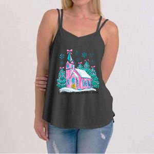 Oh Come Let Us Adore Him Jesus Christmas Christian Coquette Women's Strappy Tank