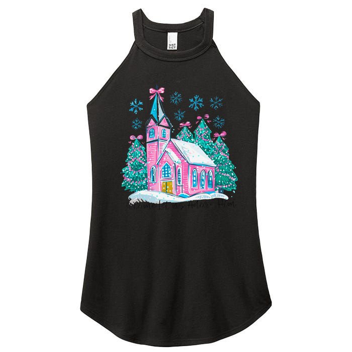 Oh Come Let Us Adore Him Jesus Christmas Christian Coquette Women's Perfect Tri Rocker Tank