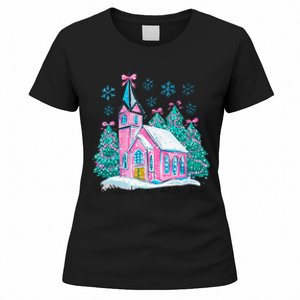 Oh Come Let Us Adore Him Jesus Christmas Christian Coquette Women's T-Shirt