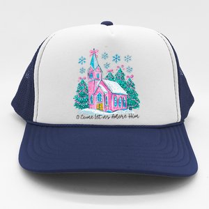 Oh Come Let Us Adore Him Jesus Christmas Christian Coquette Trucker Hat