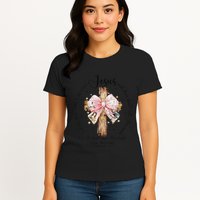 O Come Let Us Adore Him Nativity Scene Jesus Christmas Womens T-Shirt