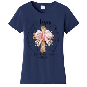 O Come Let Us Adore Him Nativity Scene Jesus Christmas Women's T-Shirt