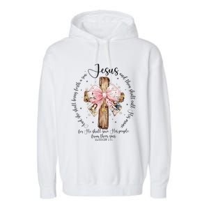 O Come Let Us Adore Him Nativity Scene Jesus Christmas Garment-Dyed Fleece Hoodie