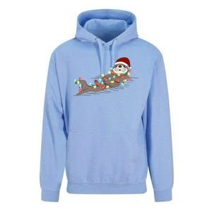 Otter Christmas Lights Santa Hat Funny Cute Cool Family Matching Trendy Top Unisex Surf Hoodie