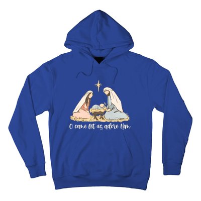 Oh Come Let Us Adore Him Jesus Christmas Christian Nativity Hoodie