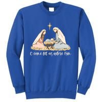 Oh Come Let Us Adore Him Jesus Christmas Christian Nativity Sweatshirt