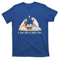 Oh Come Let Us Adore Him Jesus Christmas Christian Nativity T-Shirt