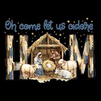 Oh Come Let Us Adore Him Nativity Scene Christmas Coquette 16 in Basic Backpack
