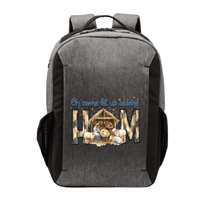 Oh Come Let Us Adore Him Nativity Scene Christmas Coquette Vector Backpack