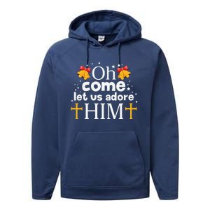 Oh Come Let Us Adore Him Christmas Performance Fleece Hoodie