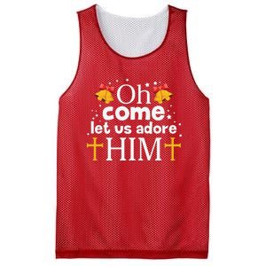 Oh Come Let Us Adore Him Christmas Mesh Reversible Basketball Jersey Tank