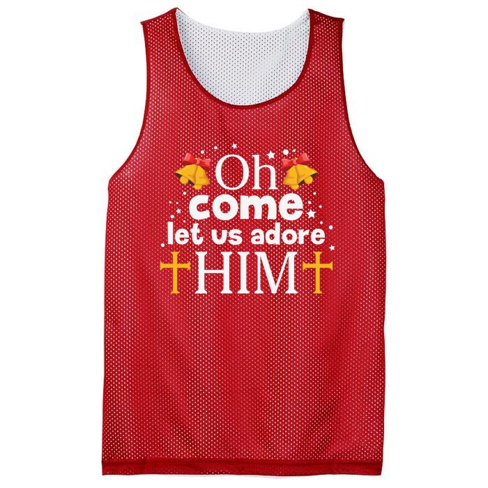 Oh Come Let Us Adore Him Christmas Mesh Reversible Basketball Jersey Tank