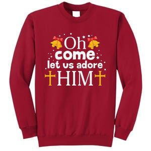 Oh Come Let Us Adore Him Christmas Tall Sweatshirt