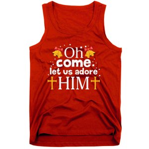 Oh Come Let Us Adore Him Christmas Tank Top