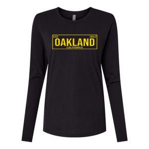 Oakland California License Plate Design Classic Womens Cotton Relaxed Long Sleeve T-Shirt