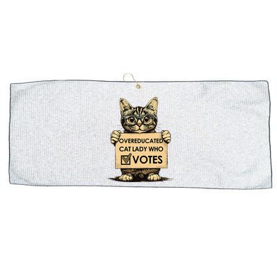 Overeducated Cat Lady Who Votes Large Microfiber Waffle Golf Towel