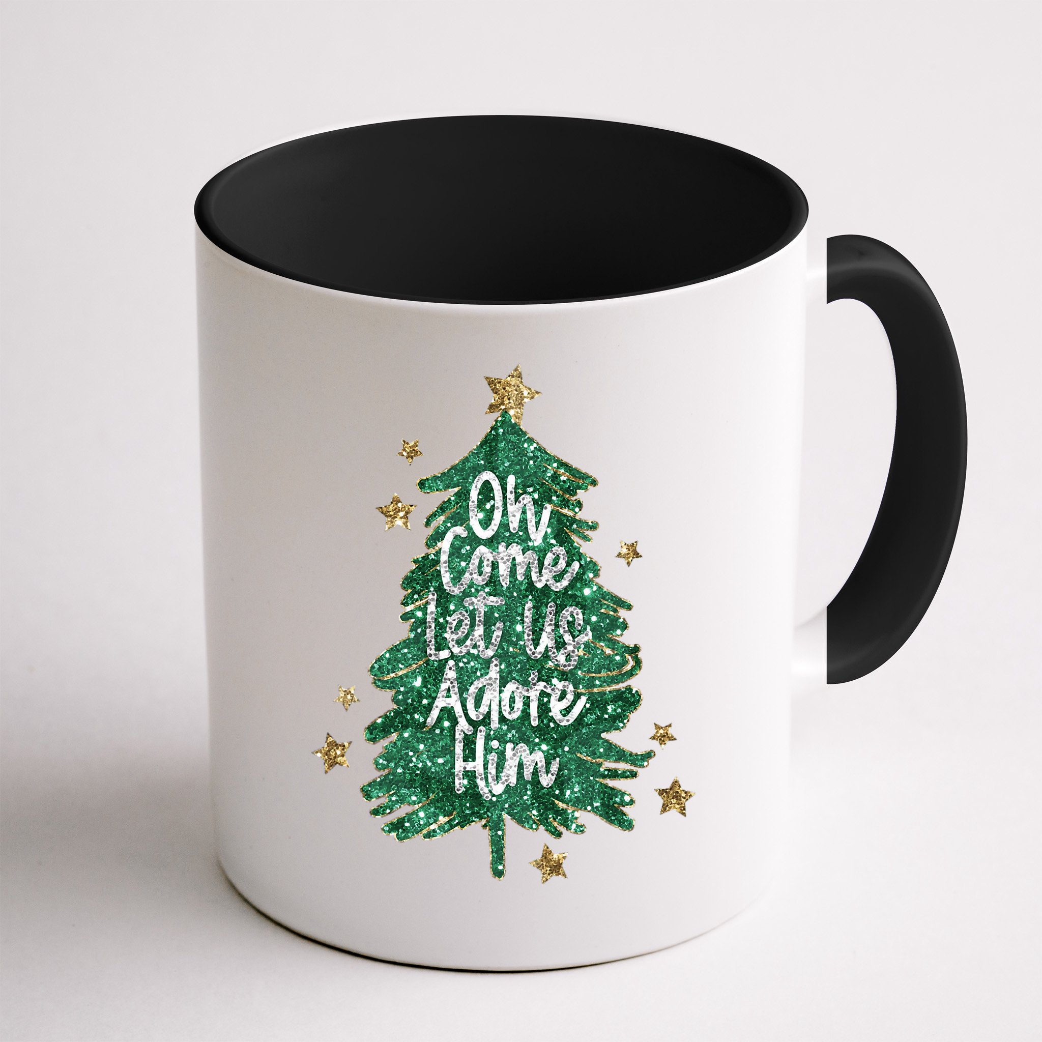 Oh Come Let Us Adore Him Christian Jesus Christmas Mug