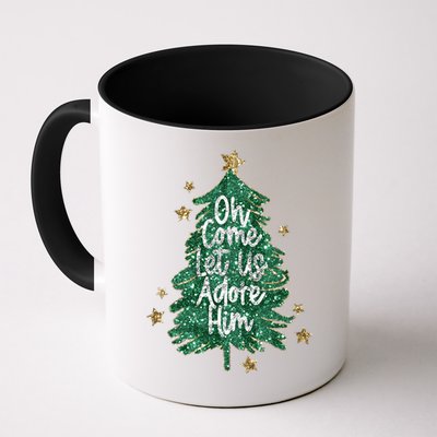 Oh Come Let Us Adore Him Christian Jesus Christmas Mug