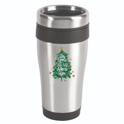 Oh Come Let Us Adore Him Christian Jesus Christmas 16oz Travel Tumbler