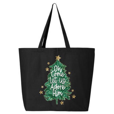 Oh Come Let Us Adore Him Christian Jesus Christmas 25L Jumbo Tote