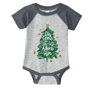 Oh Come Let Us Adore Him Christian Jesus Christmas Infant Baby Jersey Bodysuit