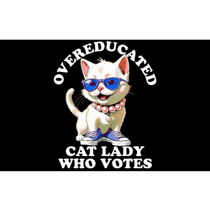 Overeducated Cat Lady Who Votes For Kamala Harris 2024 Funny Bumper Sticker