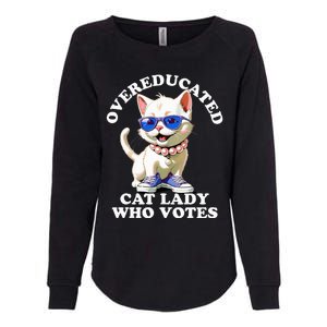 Overeducated Cat Lady Who Votes For Kamala Harris 2024 Funny Womens California Wash Sweatshirt