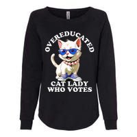 Overeducated Cat Lady Who Votes For Kamala Harris 2024 Funny Womens California Wash Sweatshirt