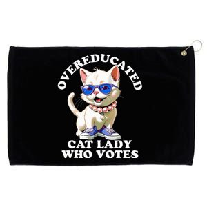 Overeducated Cat Lady Who Votes For Kamala Harris 2024 Funny Grommeted Golf Towel