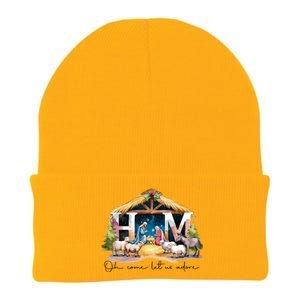 Oh Come Let Us Adore Him Jesus Christ Christmas Holiday Knit Cap Winter Beanie