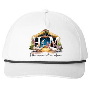 Oh Come Let Us Adore Him Jesus Christ Christmas Holiday Snapback Five-Panel Rope Hat