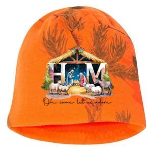 Oh Come Let Us Adore Him Jesus Christ Christmas Holiday Kati - Camo Knit Beanie