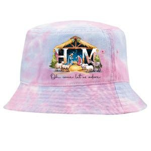 Oh Come Let Us Adore Him Jesus Christ Christmas Holiday Tie-Dyed Bucket Hat