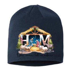 Oh Come Let Us Adore Him Jesus Christ Christmas Holiday Sustainable Beanie