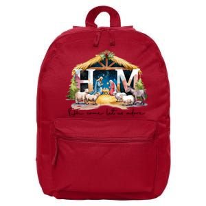 Oh Come Let Us Adore Him Jesus Christ Christmas Holiday 16 in Basic Backpack