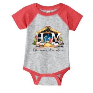 Oh Come Let Us Adore Him Jesus Christ Christmas Holiday Infant Baby Jersey Bodysuit