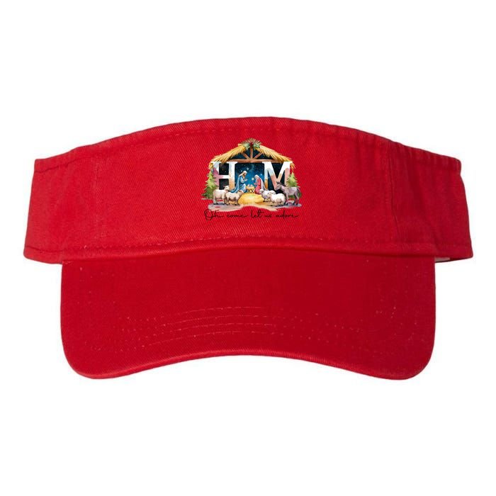 Oh Come Let Us Adore Him Jesus Christ Christmas Holiday Valucap Bio-Washed Visor