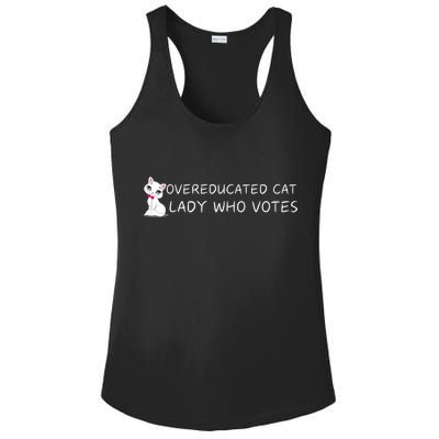 Overeducated Cat Lady Who Votes Ladies PosiCharge Competitor Racerback Tank