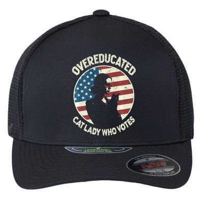 Overeducated Cat Lady Who Votes Flexfit Unipanel Trucker Cap