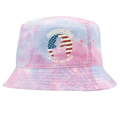 Overeducated Cat Lady Who Votes Tie-Dyed Bucket Hat