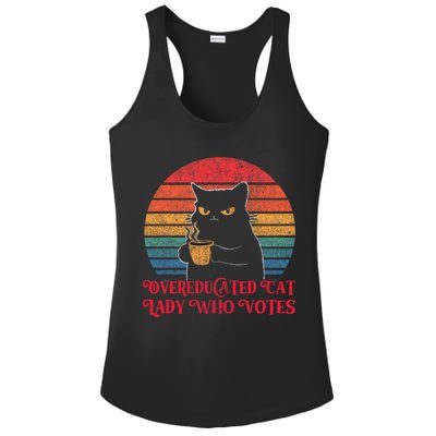 Overeducated Cat Lady Who Votes 2024 Election Vintage Cat Ladies PosiCharge Competitor Racerback Tank
