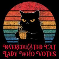Overeducated Cat Lady Who Votes 2024 Election Vintage Cat Visor
