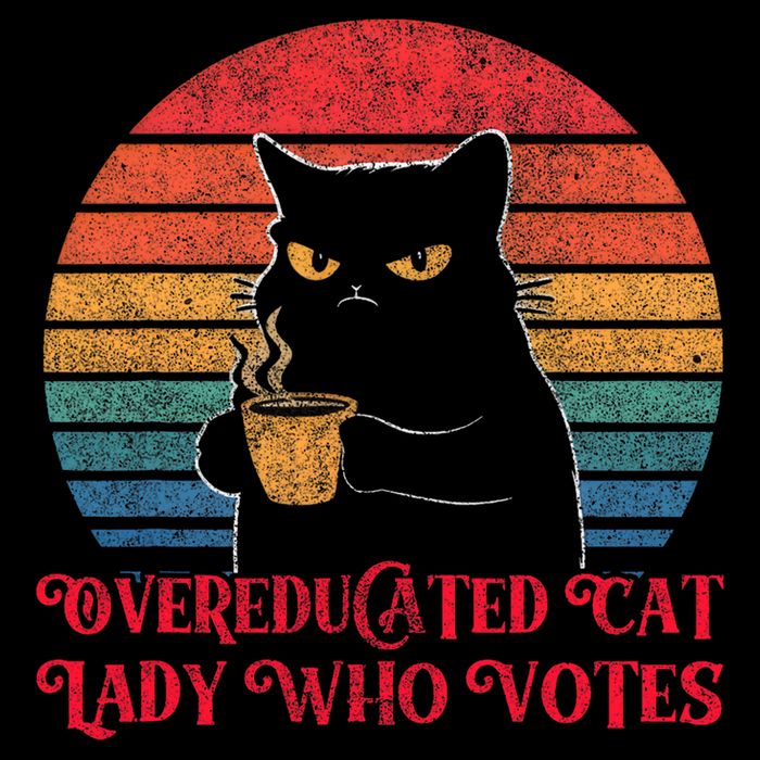 Overeducated Cat Lady Who Votes 2024 Election Vintage Cat Visor