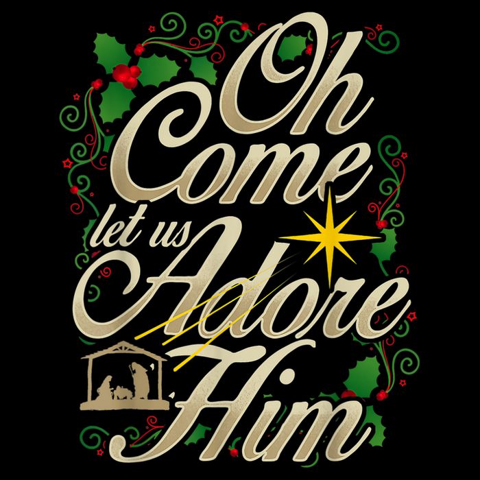 Oh Come Let Us Adore Him Nativity Christmas Religious Jesus Bucket Hat