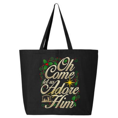 Oh Come Let Us Adore Him Nativity Christmas Religious Jesus 25L Jumbo Tote