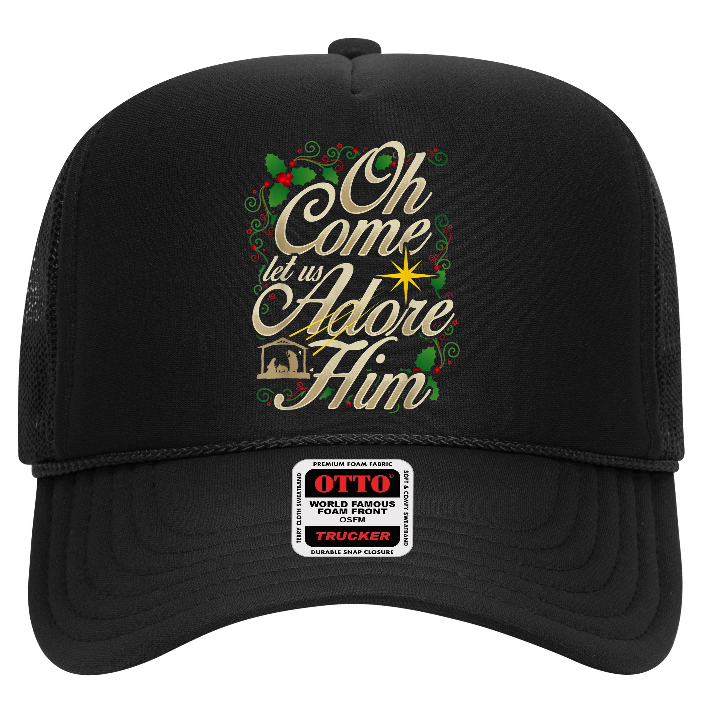 Oh Come Let Us Adore Him Nativity Christmas Religious Jesus Hat