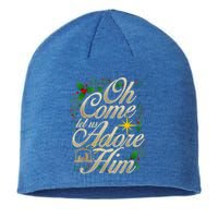 Oh Come Let Us Adore Him Nativity Christmas Religious Jesus Sustainable Beanie