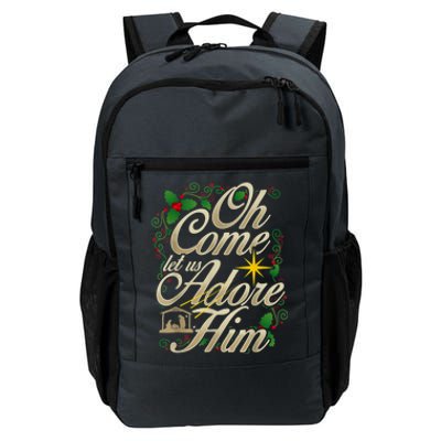 Oh Come Let Us Adore Him Nativity Christmas Religious Jesus Daily Commute Backpack